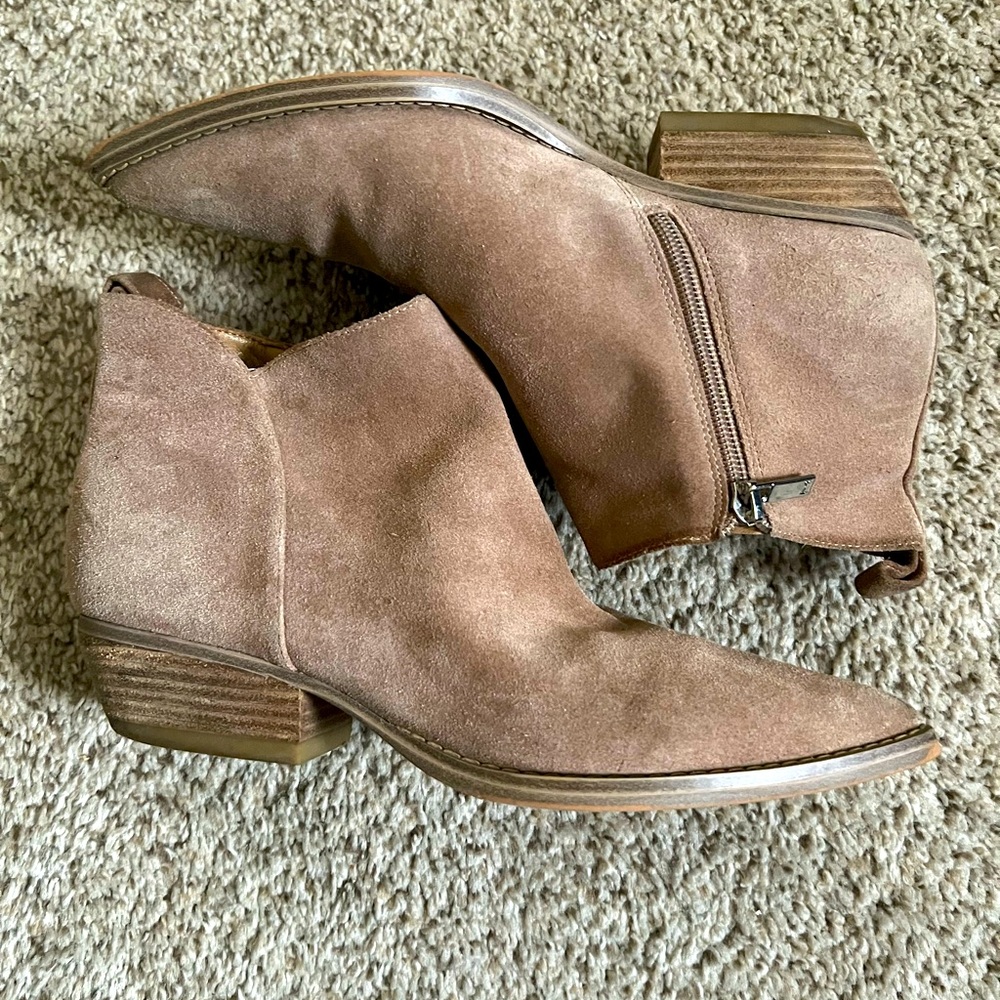 MARC FISHER SUEDE WESTERN ANKLE BOOTS